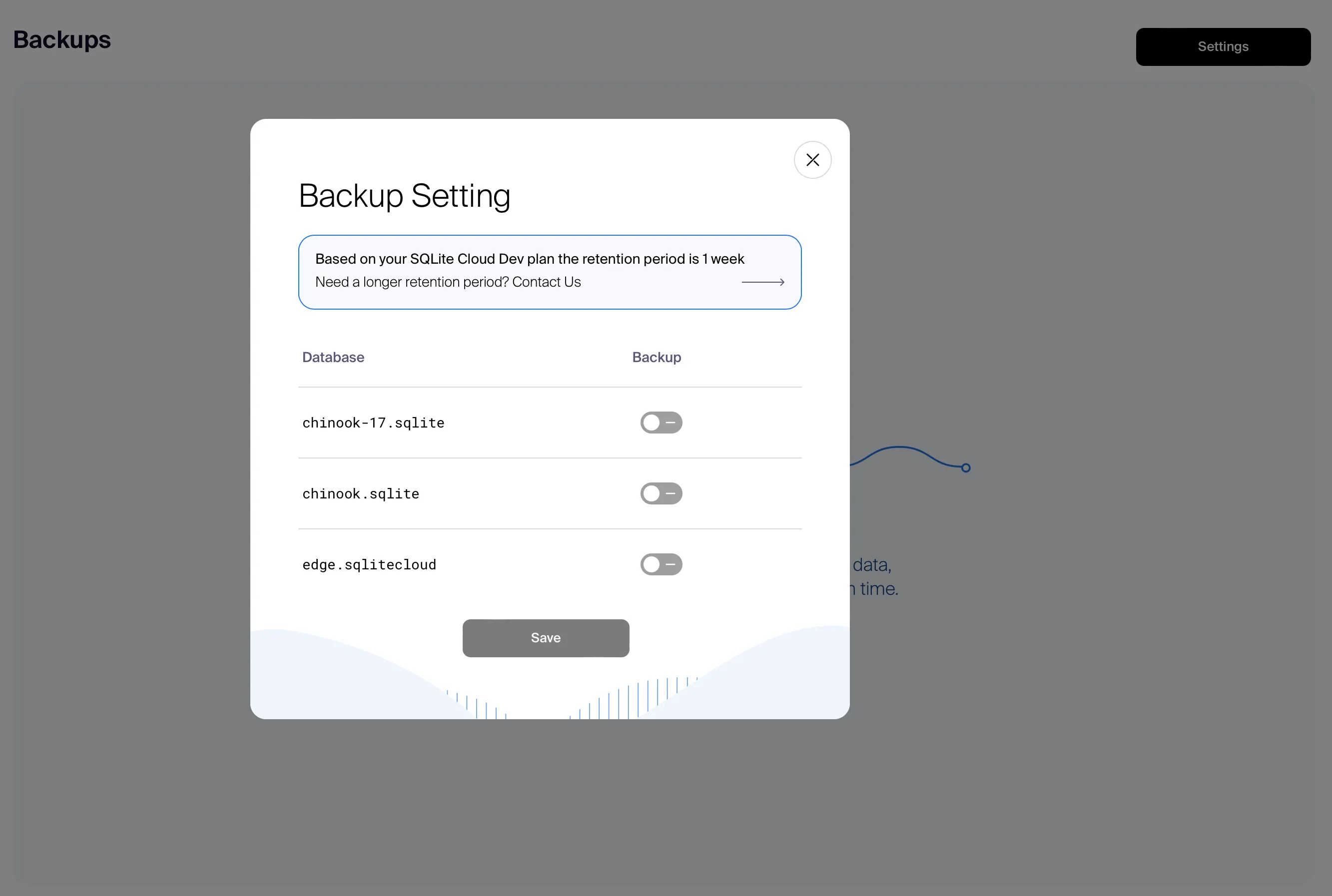 Backup Modal